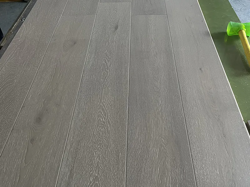 Select Grade White Oak Flooring - Light Grey UV Lacquer - Image 2