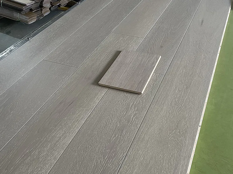 Select Grade White Oak Flooring - Light Grey UV Lacquer