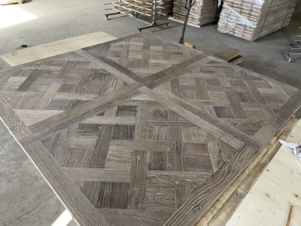 Reclaimed Elm Versailles Flooring | Handcrafted Engineered Hardwood Panels - Image 6