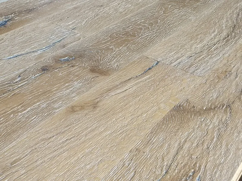 Antique Axe Split Smoked Oak Flooring | Handcrafted Engineered European Oak - Image 8