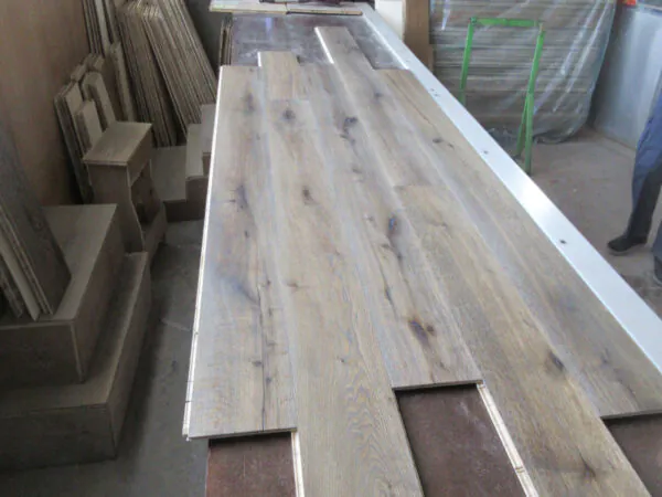 Antique Reactive Stain Oak Flooring | Handcrafted Axe Split European Oak