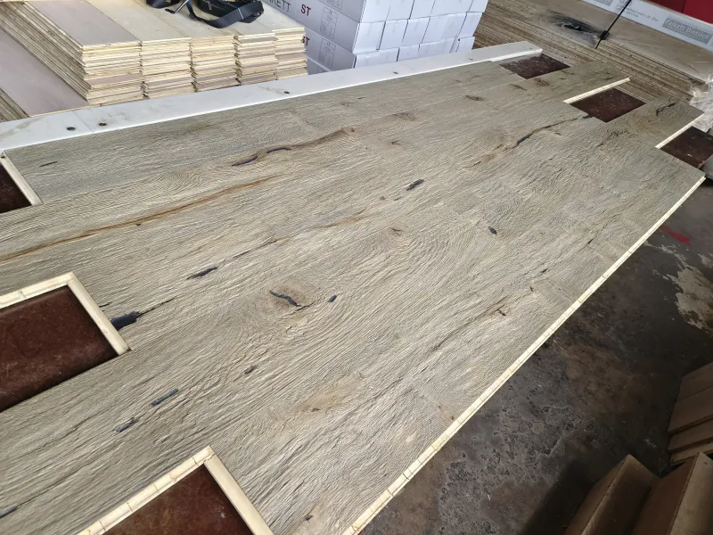 Antique Axe Split Smoked Oak Flooring | Handcrafted Engineered European Oak - Image 7