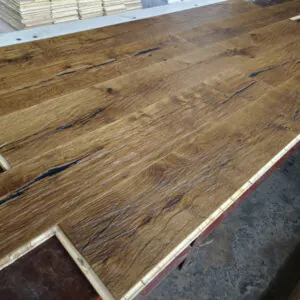 Antique Axe Split Smoked Oak Flooring | Handcrafted Engineered European Oak