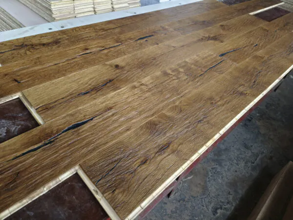 Antique Axe Split Smoked Oak Flooring | Handcrafted Engineered European Oak