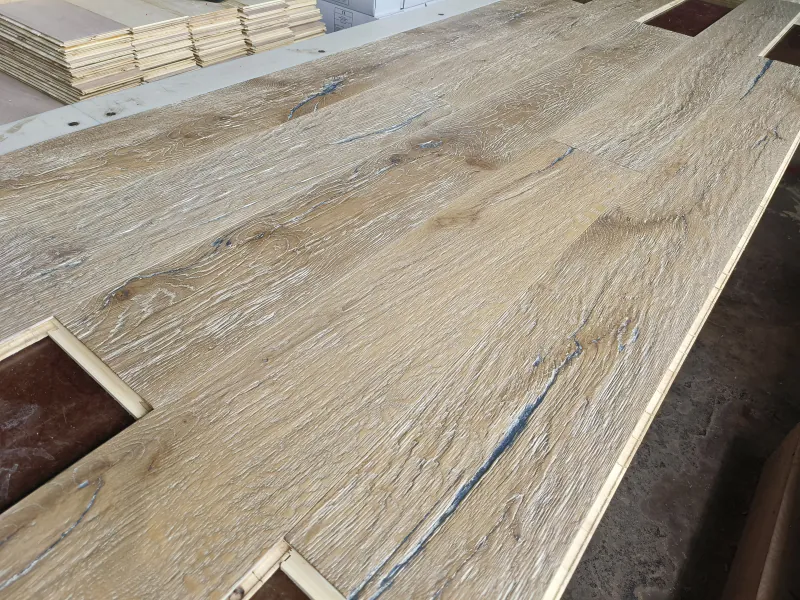 Antique Axe Split Smoked Oak Flooring | Handcrafted Engineered European Oak - Image 9