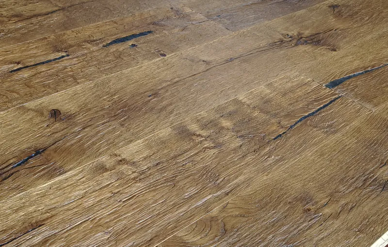 Antique Axe Split Smoked Oak Flooring | Handcrafted Engineered European Oak - Image 4