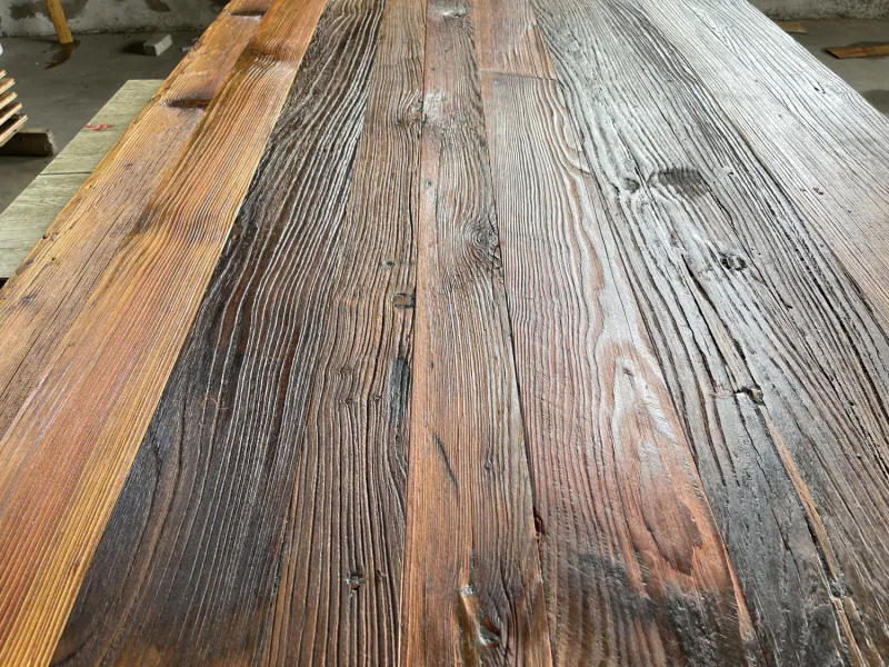 Reclaimed Elm wood Engineered Flooring | Handcrafted Engineered Hardwood flooring - Image 3