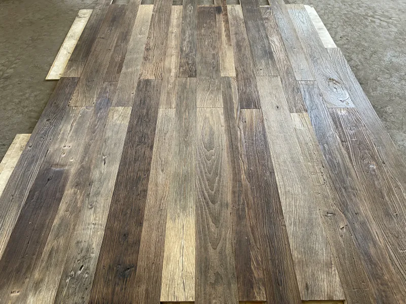 Reclaimed Elm wood Engineered Flooring | Handcrafted Engineered Hardwood flooring - Image 4