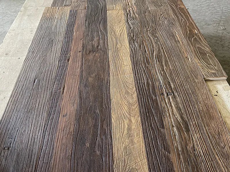 Reclaimed Elm wood Engineered Flooring | Handcrafted Engineered Hardwood flooring