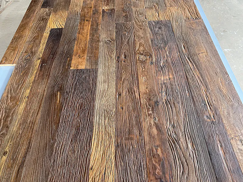 Reclaimed Elm wood Engineered Flooring | Handcrafted Engineered Hardwood flooring - Image 5