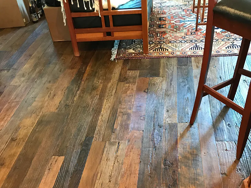 Reclaimed Elm wood Engineered Flooring | Handcrafted Engineered Hardwood flooring - Image 6
