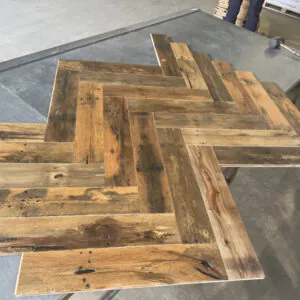 Reclaimed Industrial Hardwood Herringbone Flooring | Unique Vintage Engineered Wood