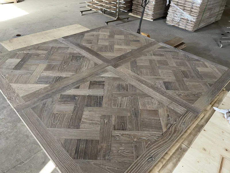 Reclaimed Elm Versailles Flooring | Handcrafted Engineered Hardwood Panels - Image 6