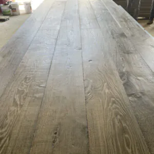 Dark Reactive Stain Shrunk Face Oak Flooring | Handcrafted Antique Finish