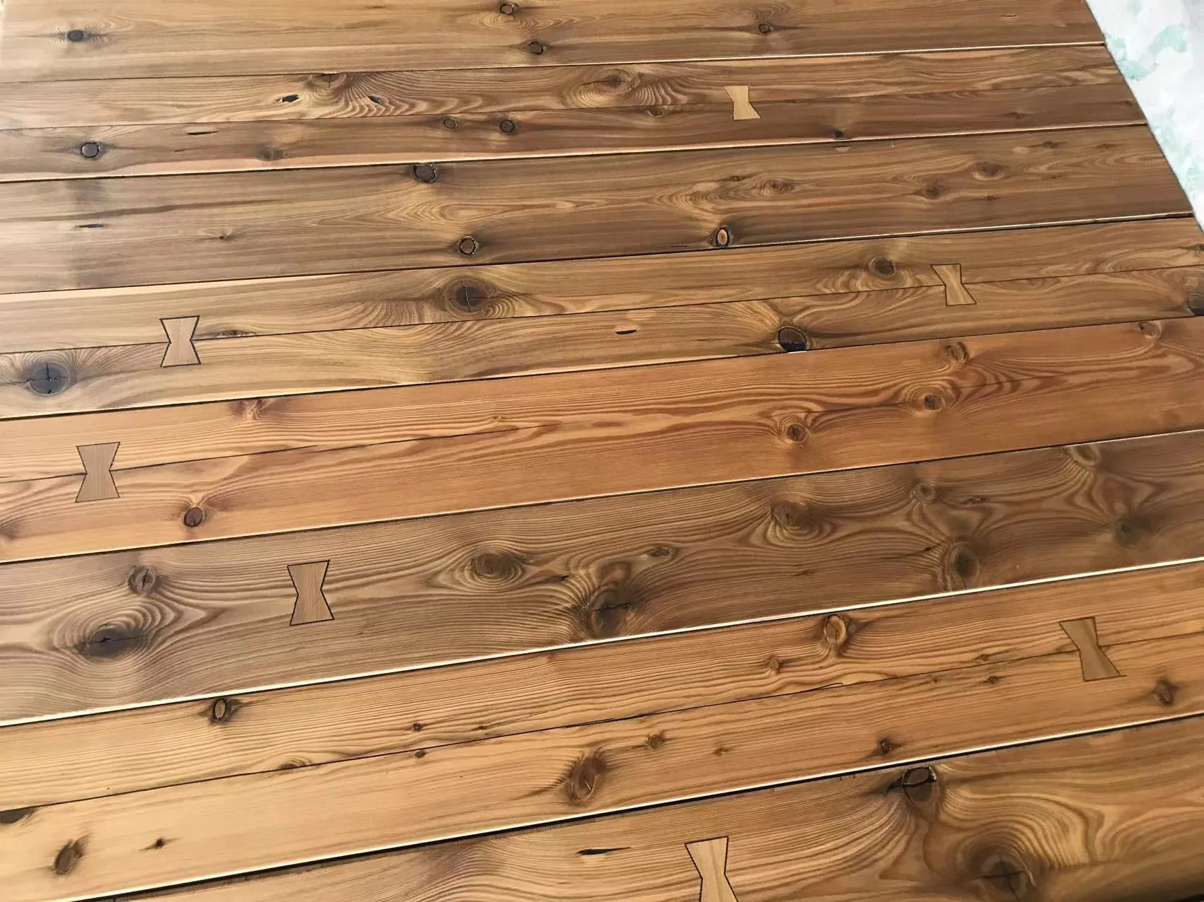 Smoked Antique Larch Wood Flooring with Bowtie | Rustic DD Grade - Image 2