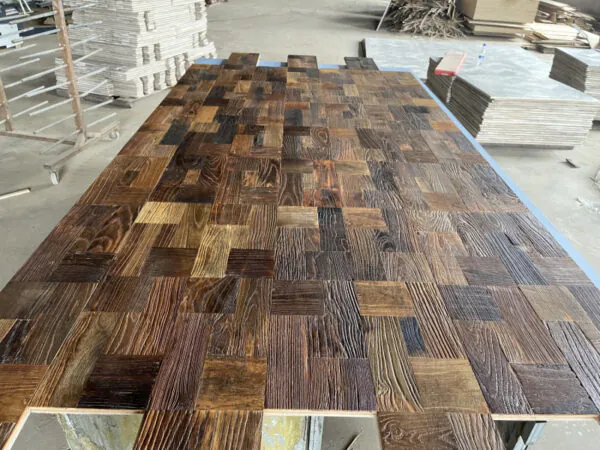 Reclaimed Elm Block Engineered Flooring | Eco-Friendly Antique Wood Planks