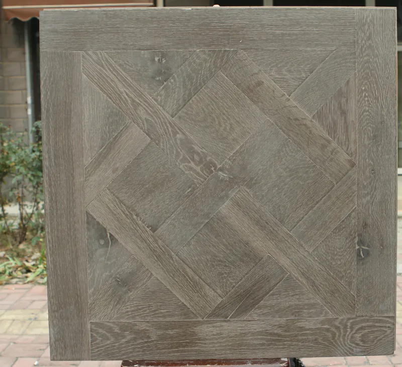 Versailles Pattern Shrunk Face Oak Flooring | Reactive Stain Antique Wood - Image 3