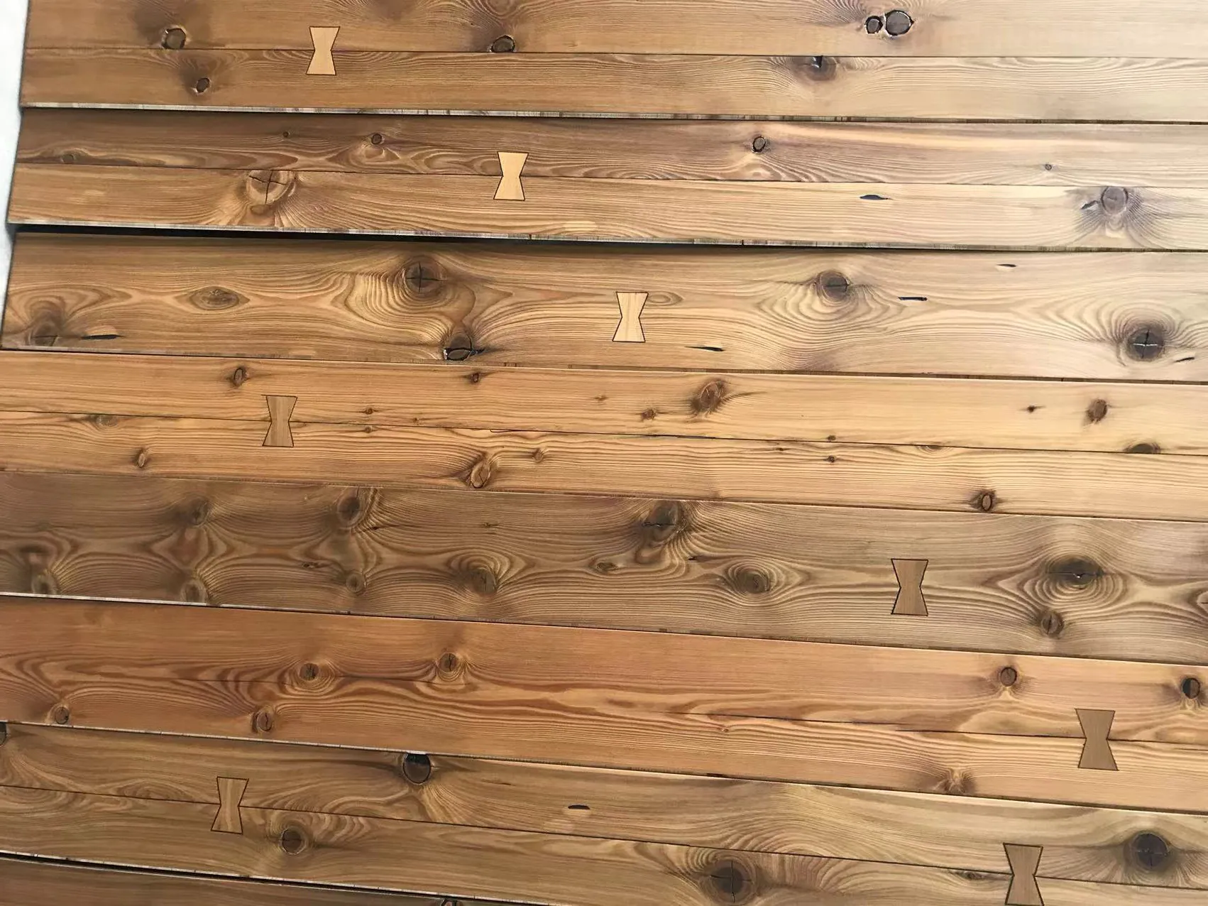 Smoked Antique Larch Wood Flooring with Bowtie | Rustic DD Grade - Image 3