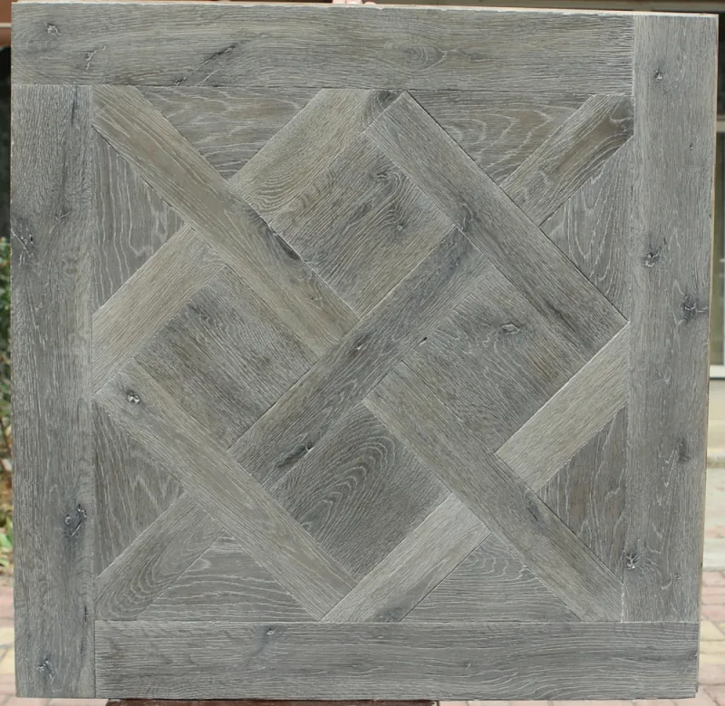 Versailles Pattern Shrunk Face Oak Flooring | Reactive Stain Antique Wood - Image 4